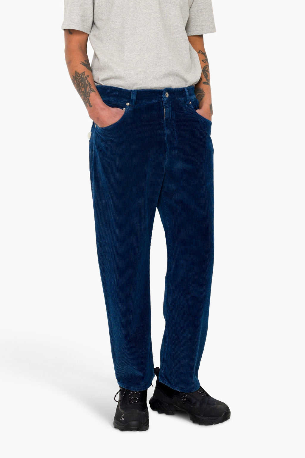 Barrel Leg Trouser - Washed Indigo Cord