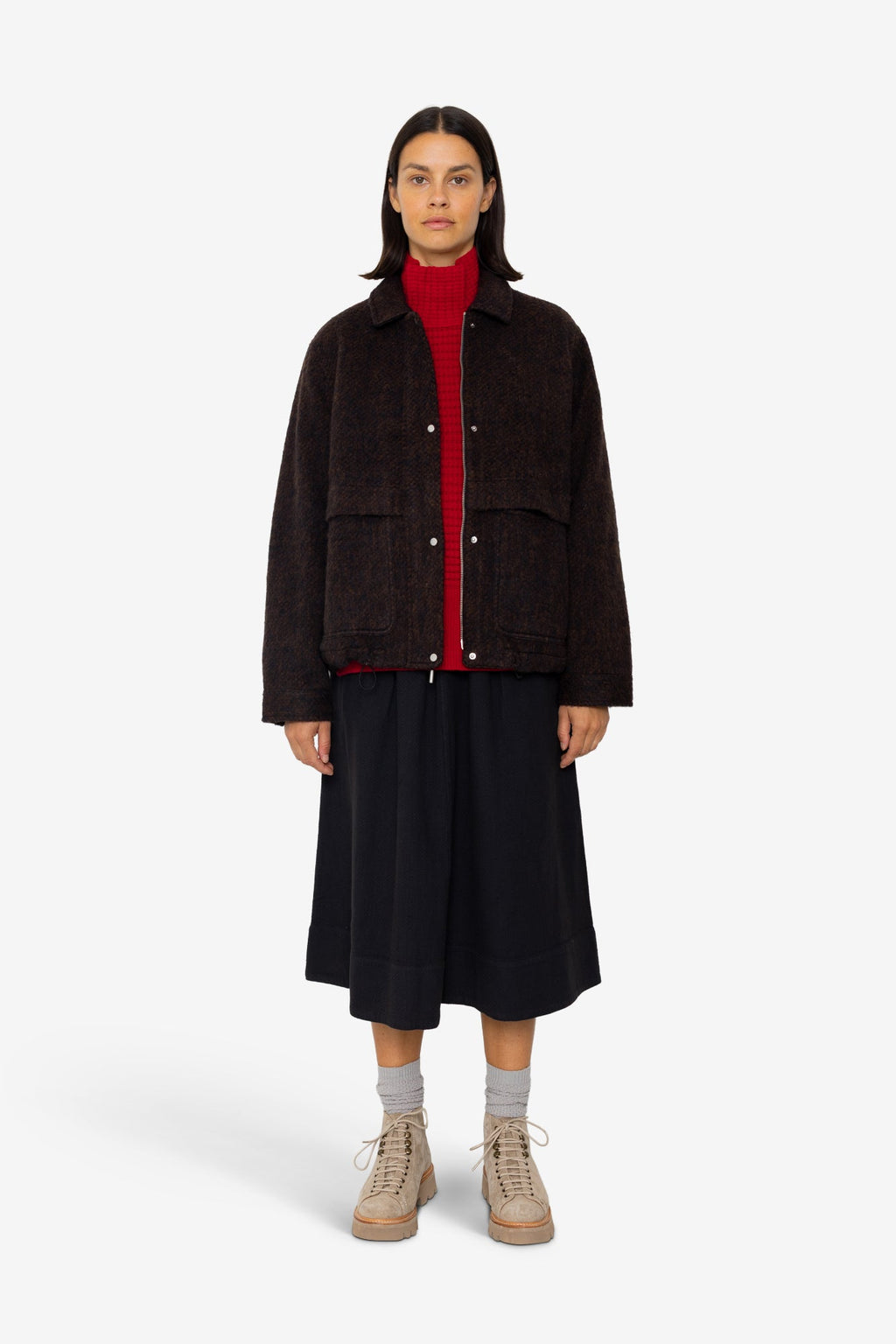 Blouson - Navy Espresso Wool