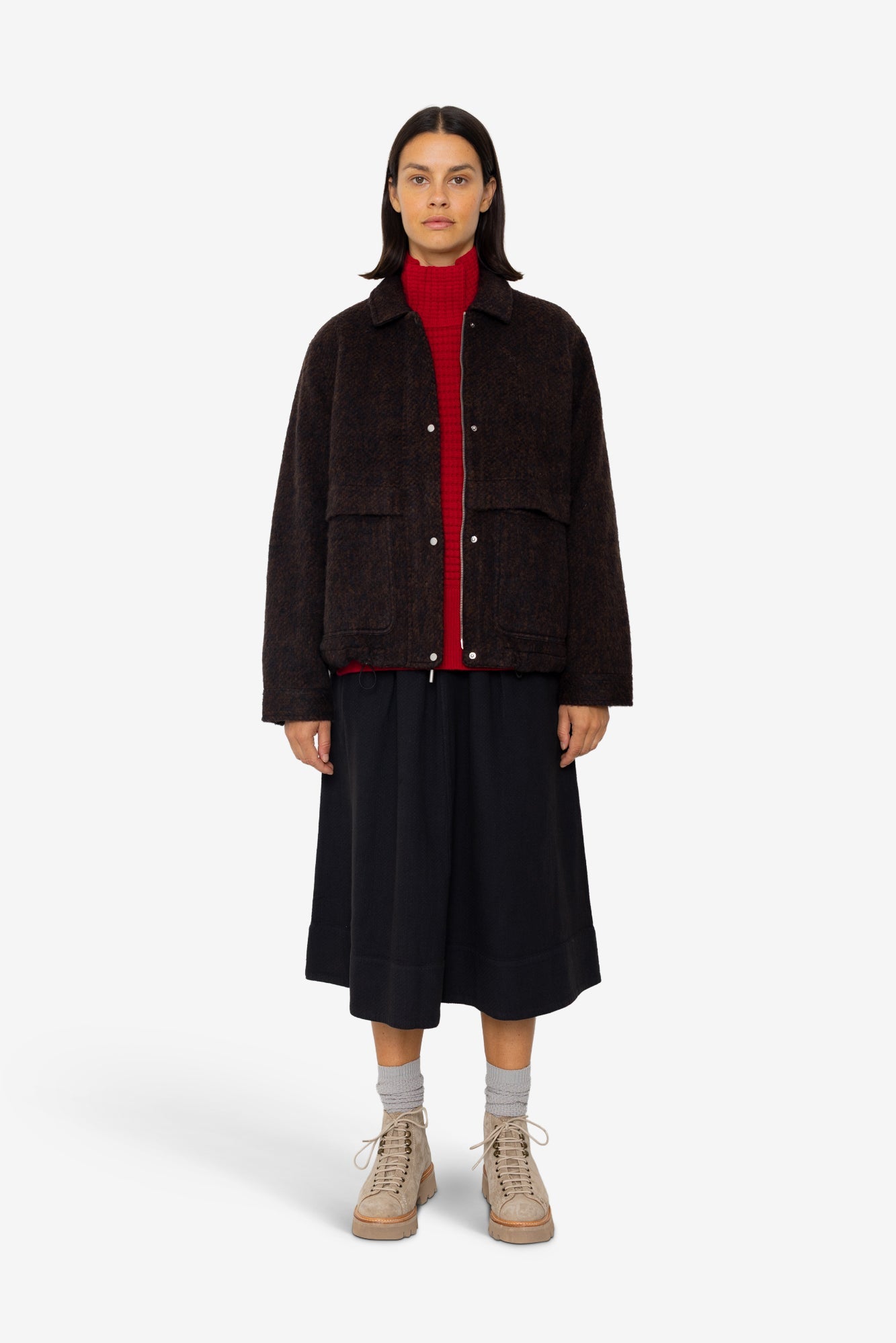 Blouson - Navy Espresso Wool