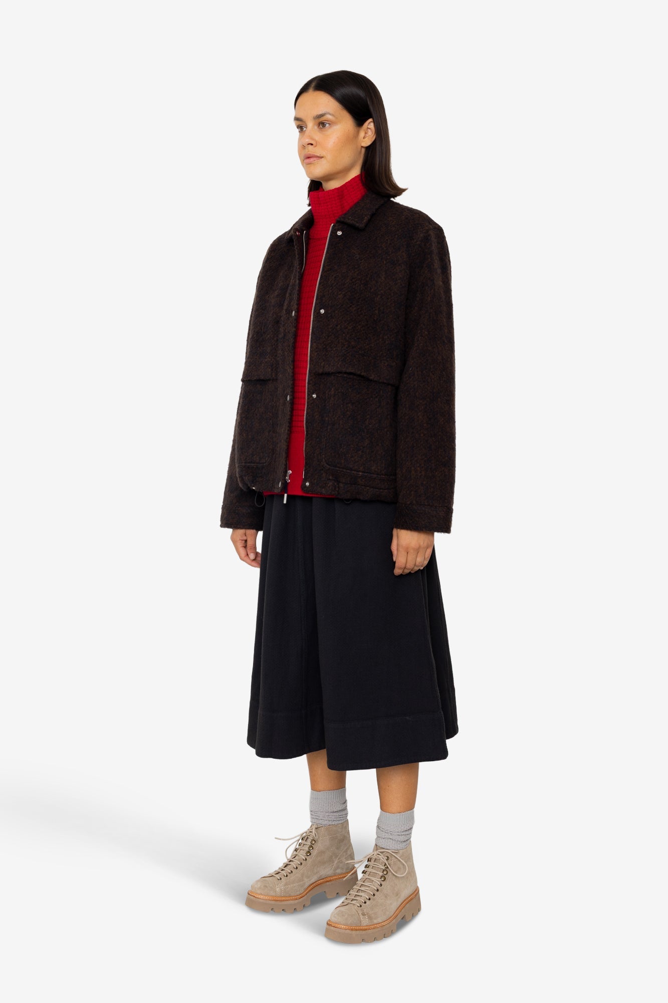 Blouson - Navy Espresso Wool