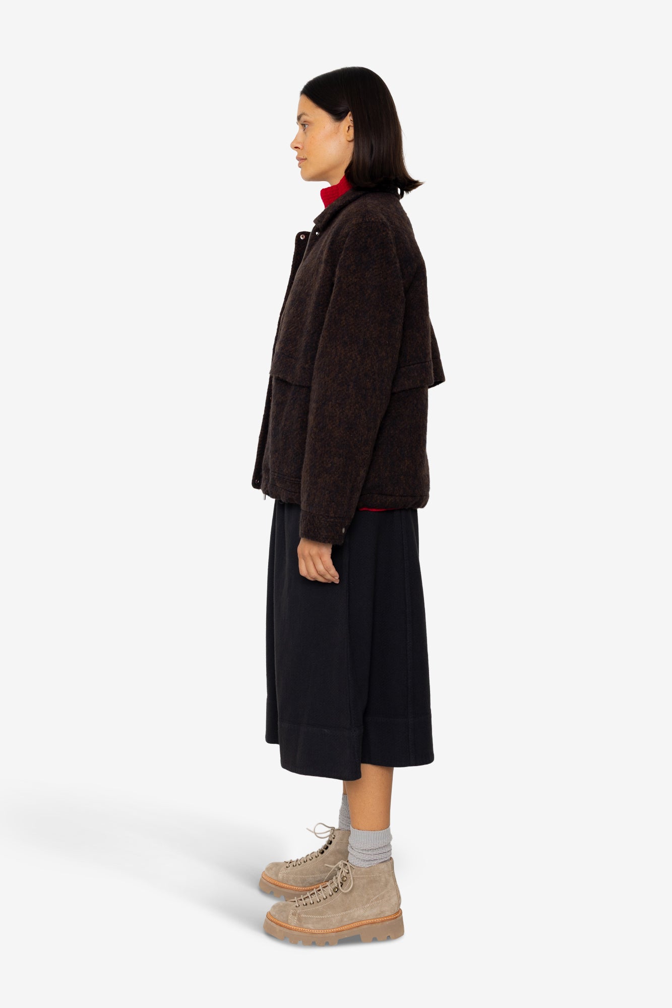 Blouson - Navy Espresso Wool