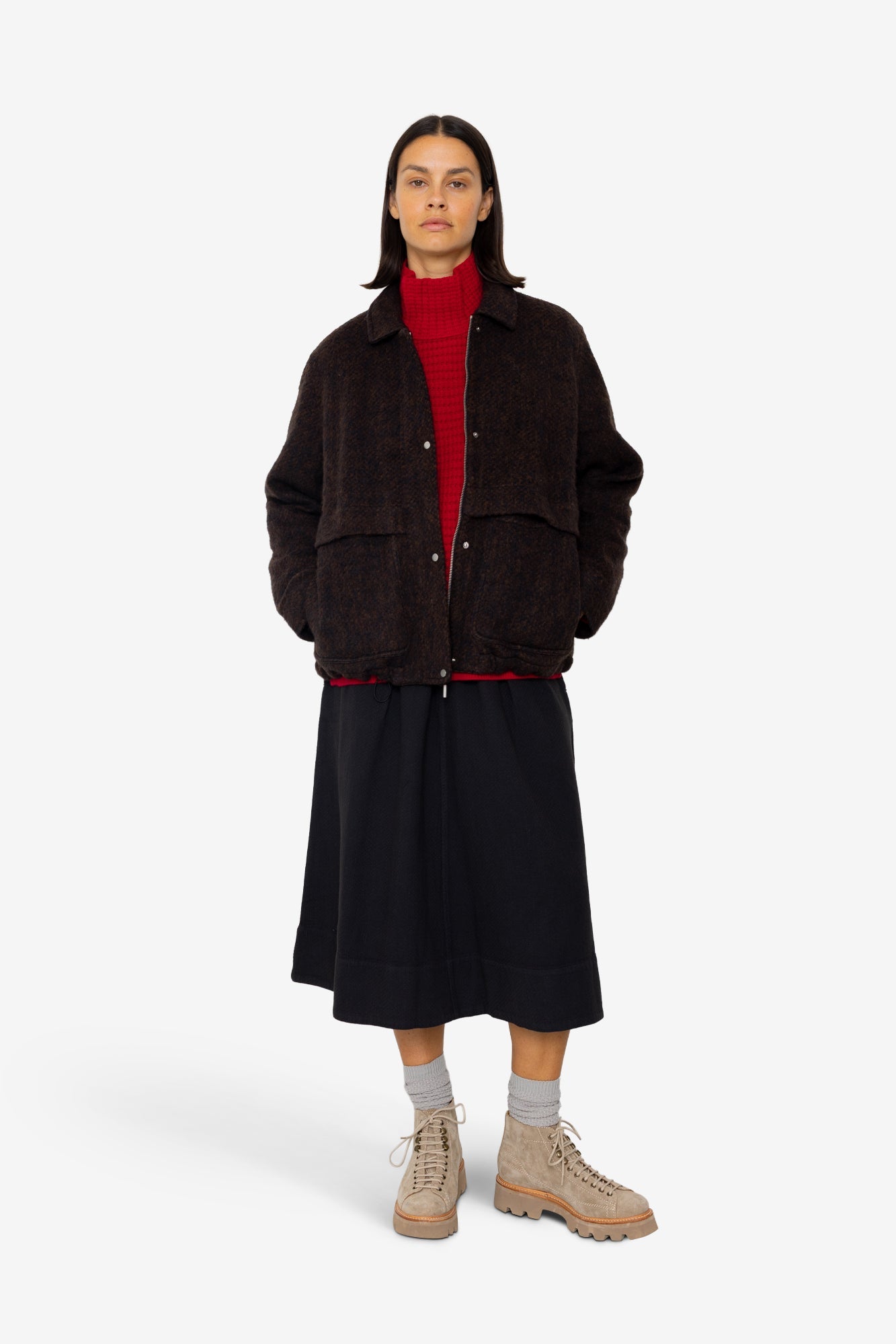 Blouson - Navy Espresso Wool