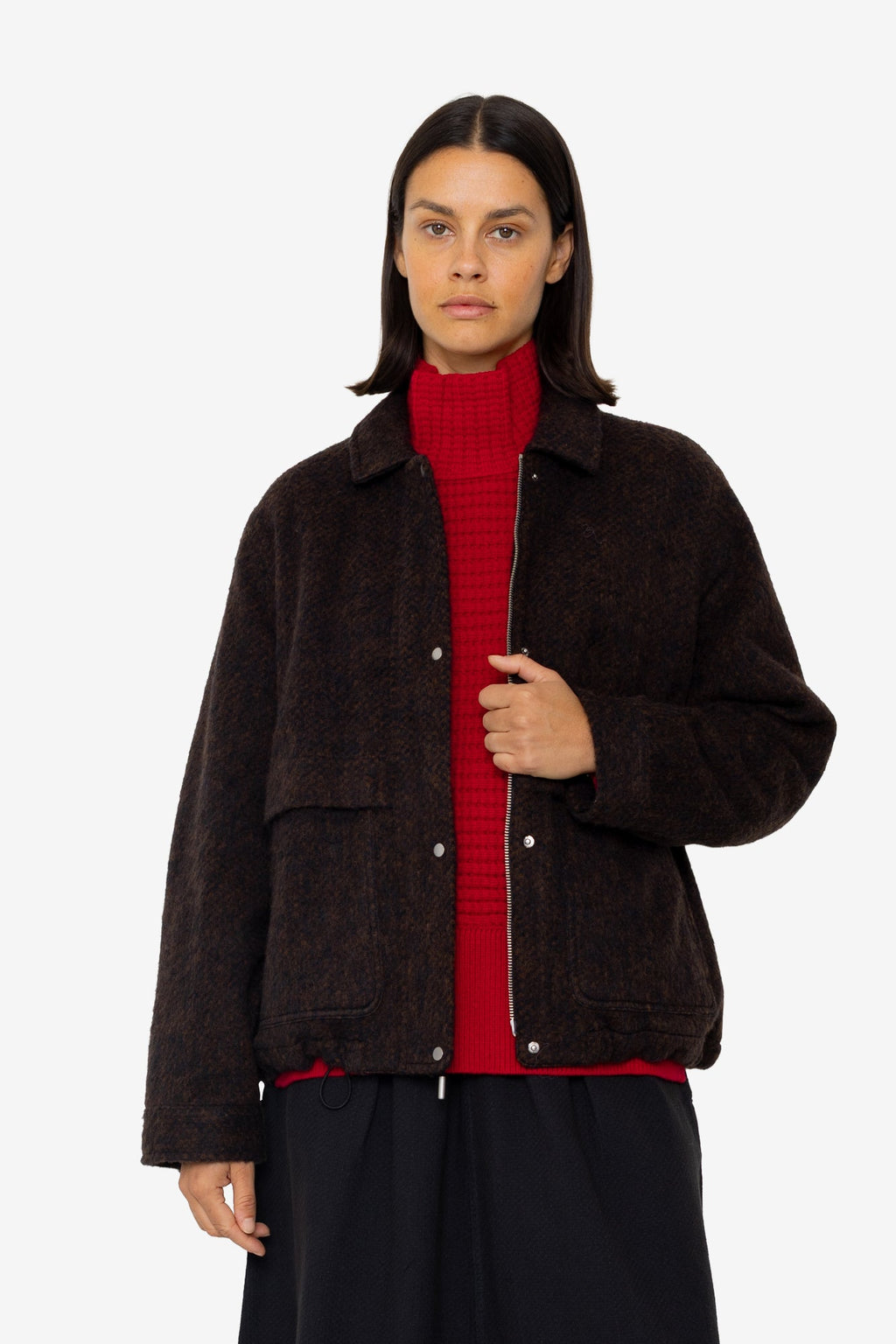 Blouson - Navy Espresso Wool
