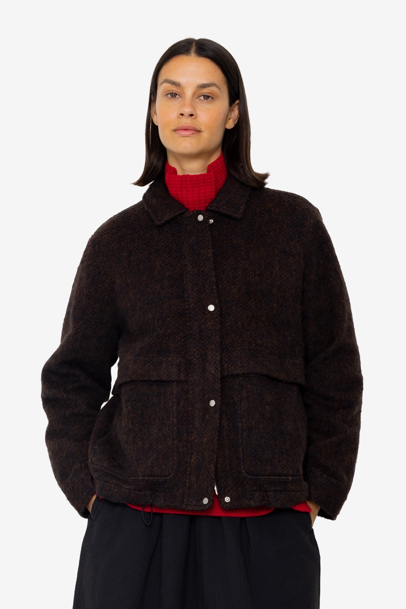 Blouson - Navy Espresso Wool