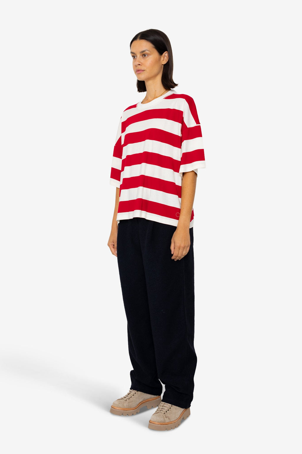 Boyfriend T-Shirt - Carnation Stripe