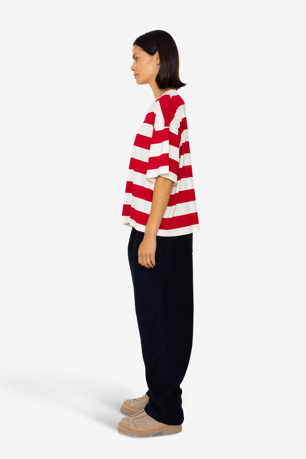 Boyfriend T-Shirt - Carnation Stripe