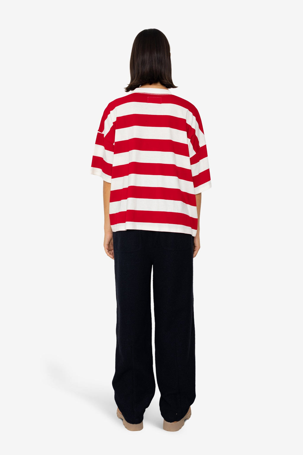 Boyfriend T-Shirt - Carnation Stripe