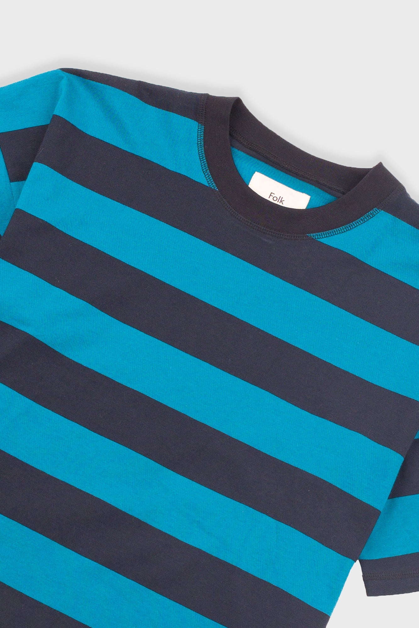Boyfriend T-Shirt - Navy Teal Stripe