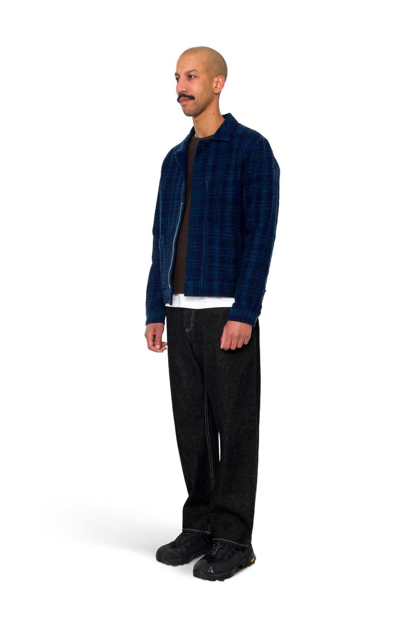 Chain Jacket - Indigo Textured Check