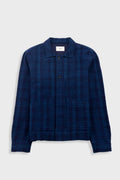 Chain Jacket - Indigo Textured Check