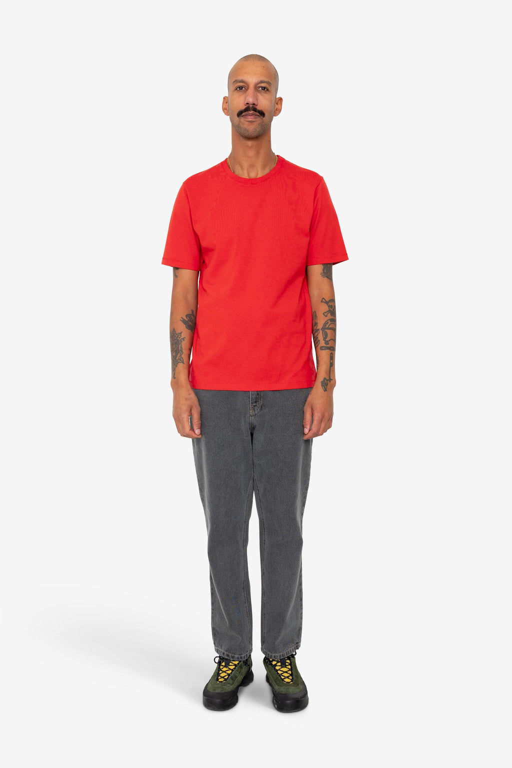 Contrast Sleeve T-Shirt - Crimson