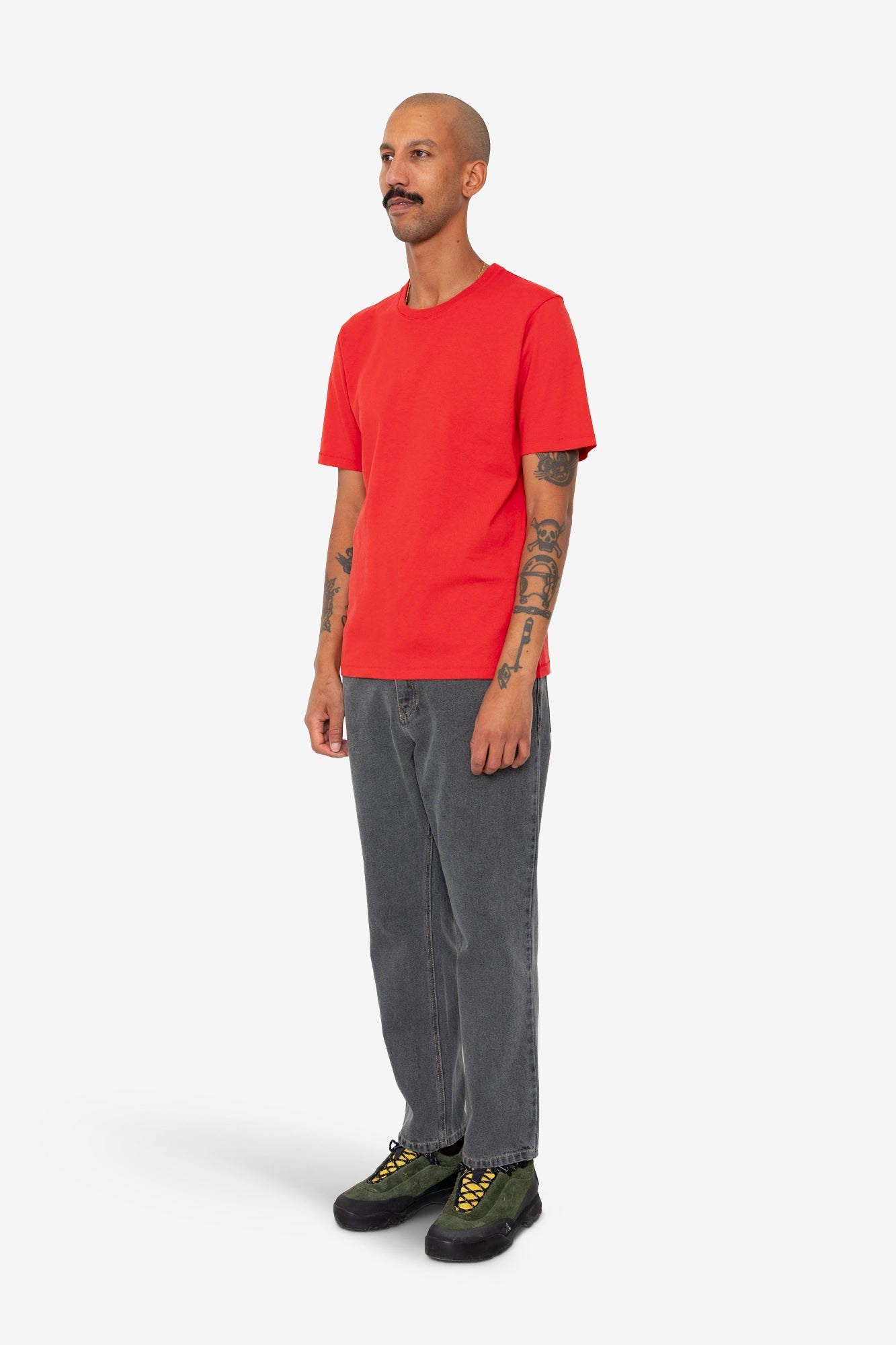 Contrast Sleeve T-Shirt - Crimson