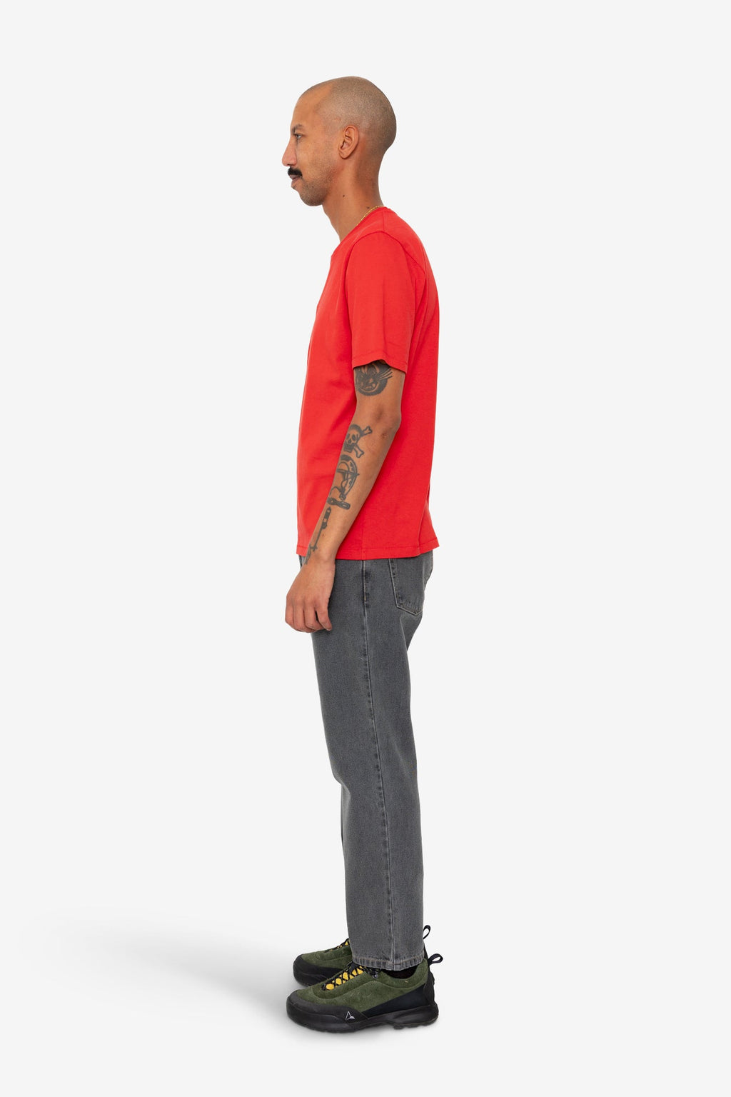 Contrast Sleeve T-Shirt - Crimson