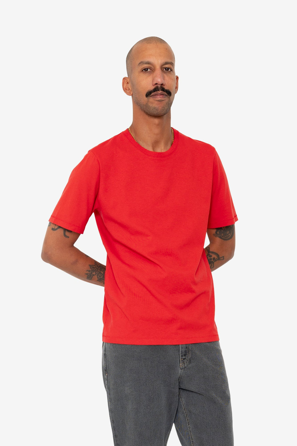 Contrast Sleeve T-Shirt - Crimson