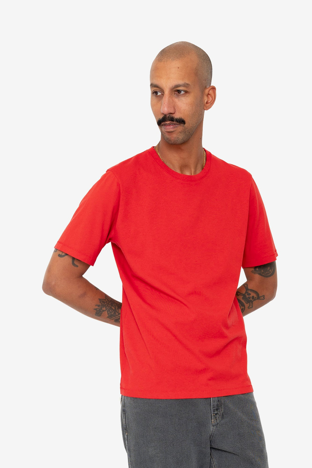 Contrast Sleeve T-Shirt - Crimson