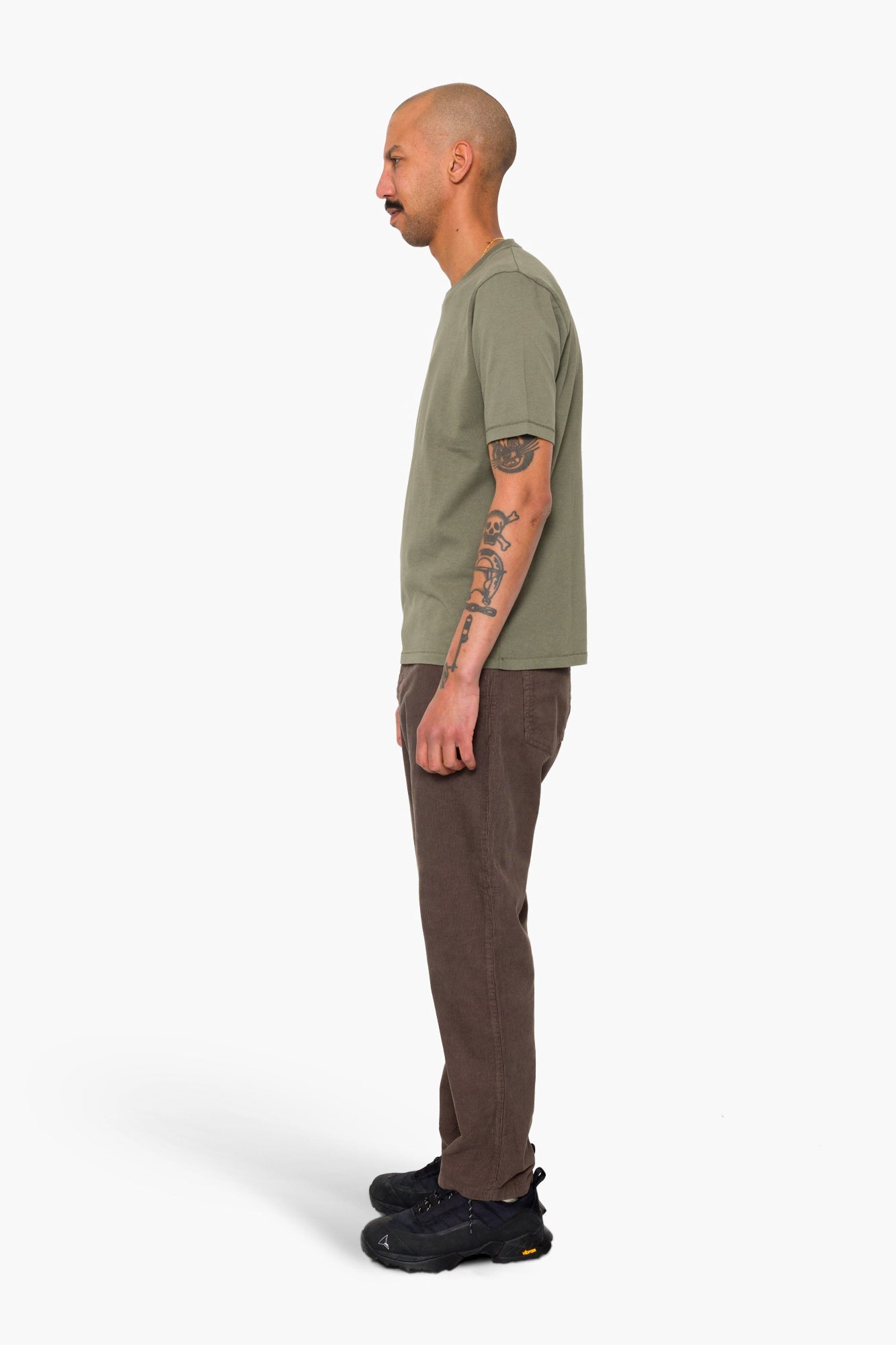 Contrast Sleeve T-Shirt - Olive