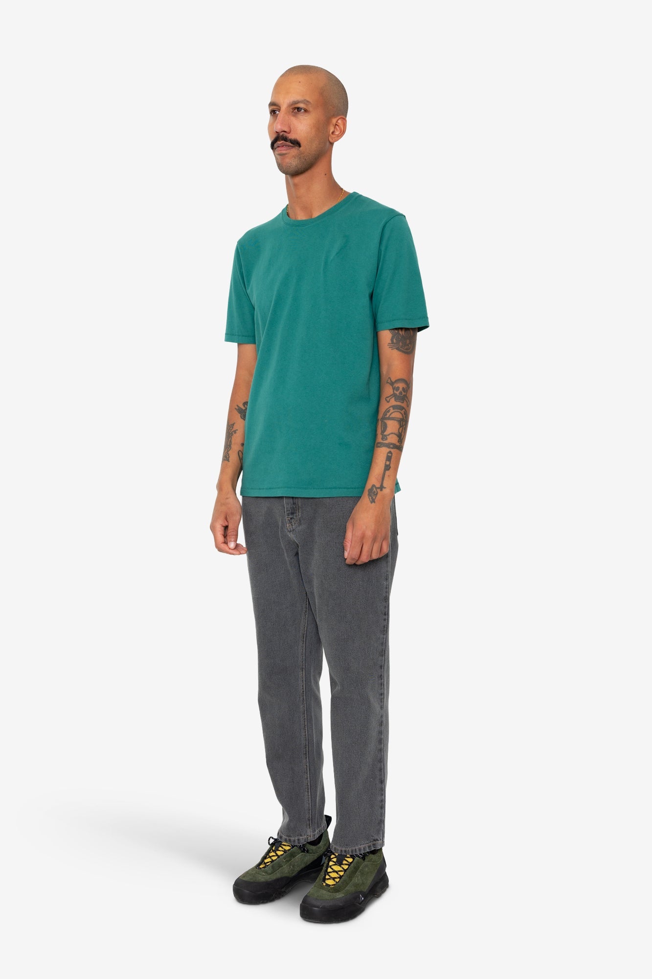 Contrast Sleeve T-Shirt - Phthalo Green