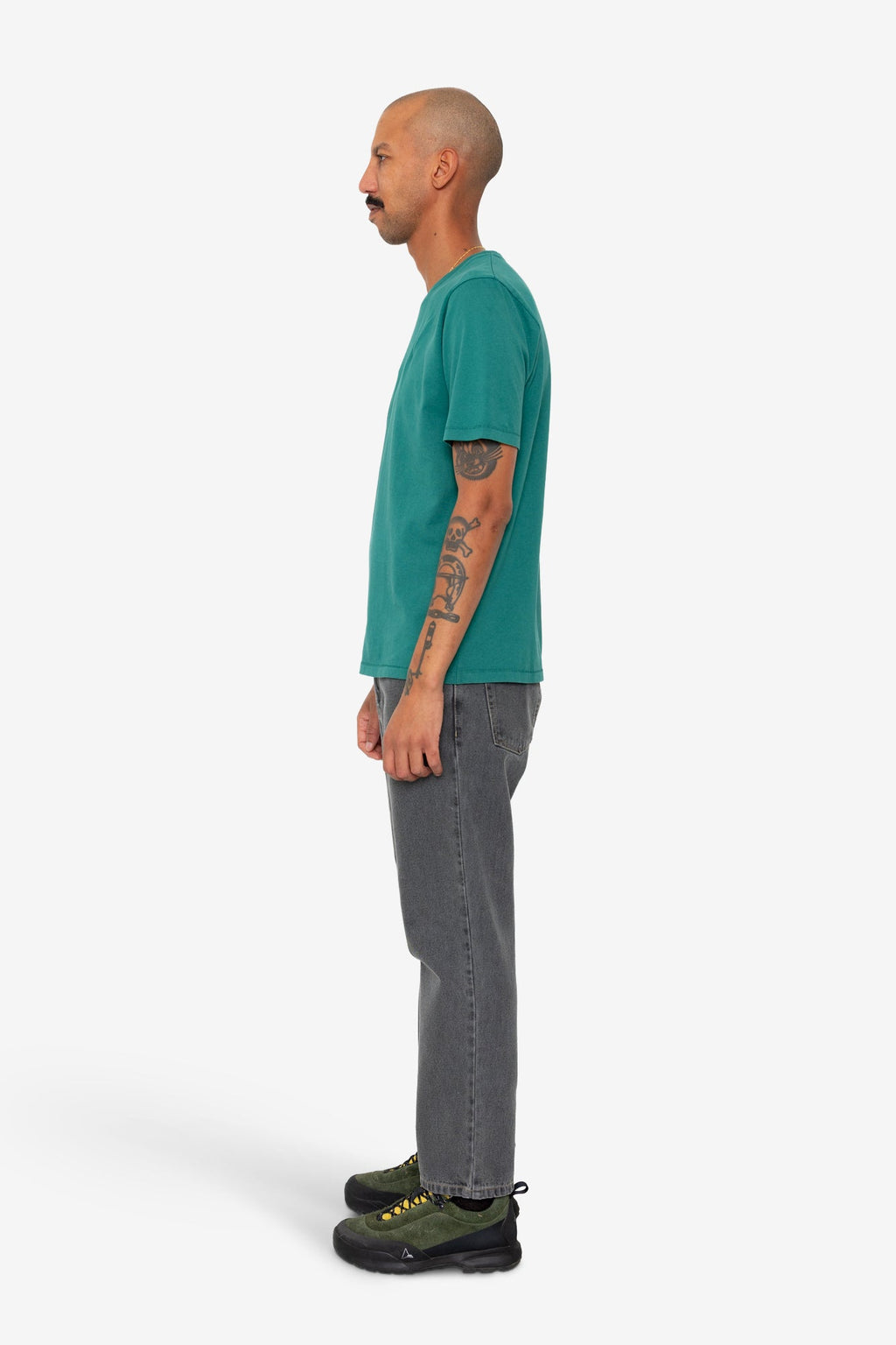 Contrast Sleeve T-Shirt - Phthalo Green
