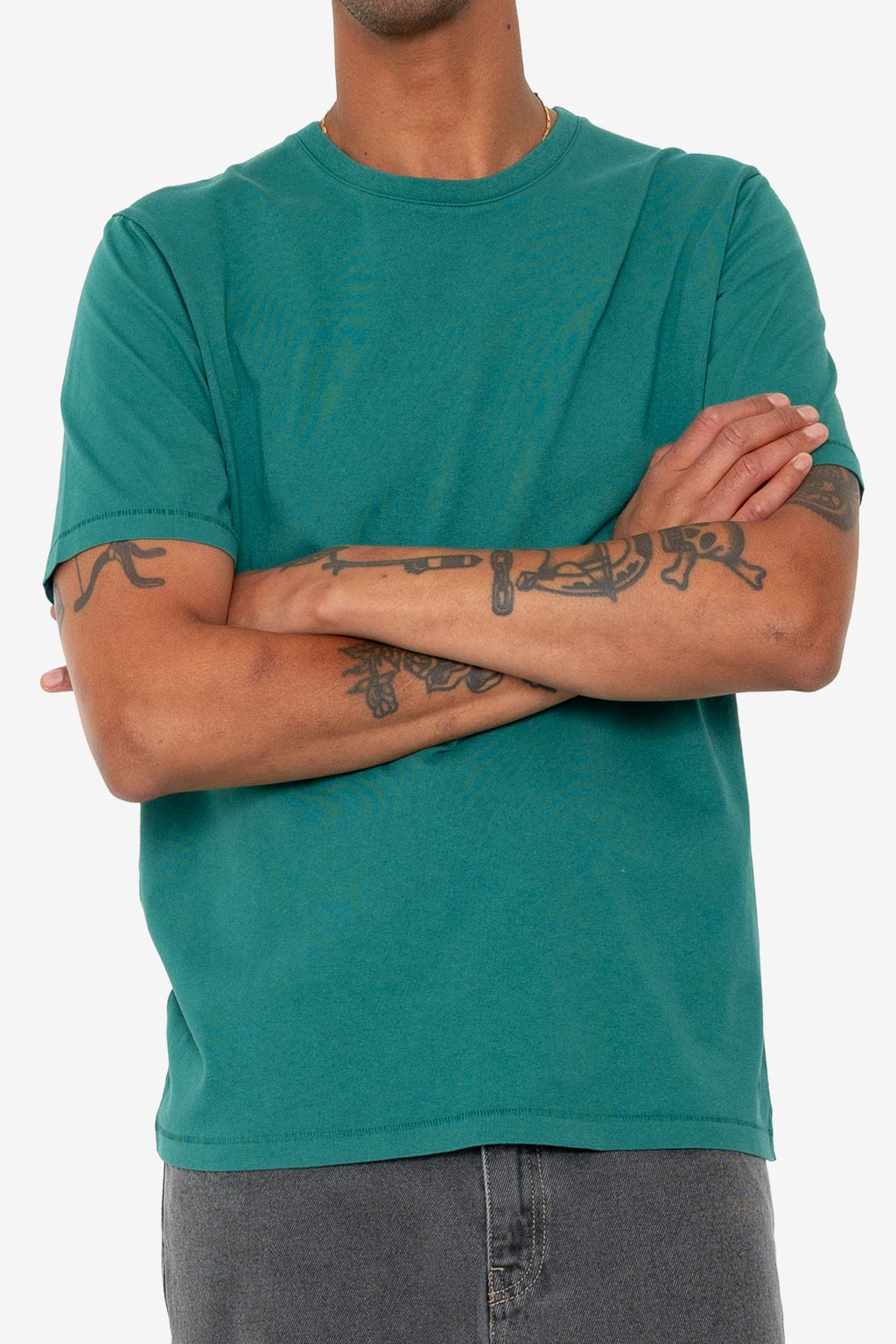 Contrast Sleeve T-Shirt - Phthalo Green