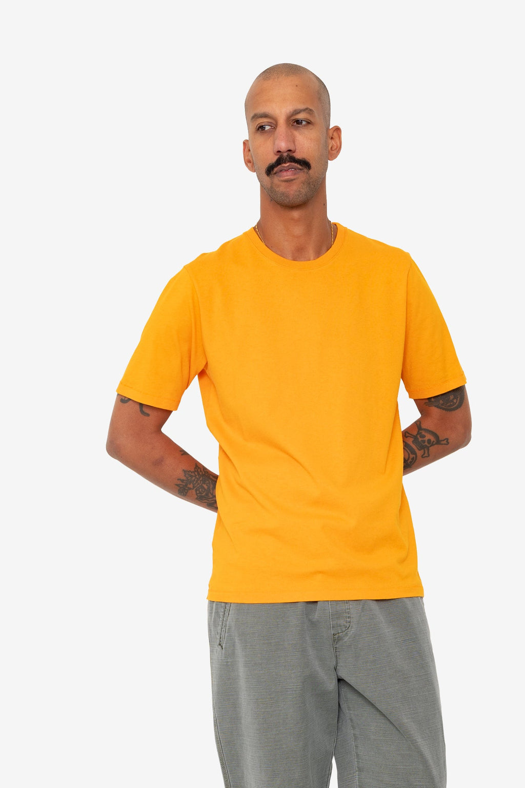 Contrast Sleeve T-Shirt - Pumpkin