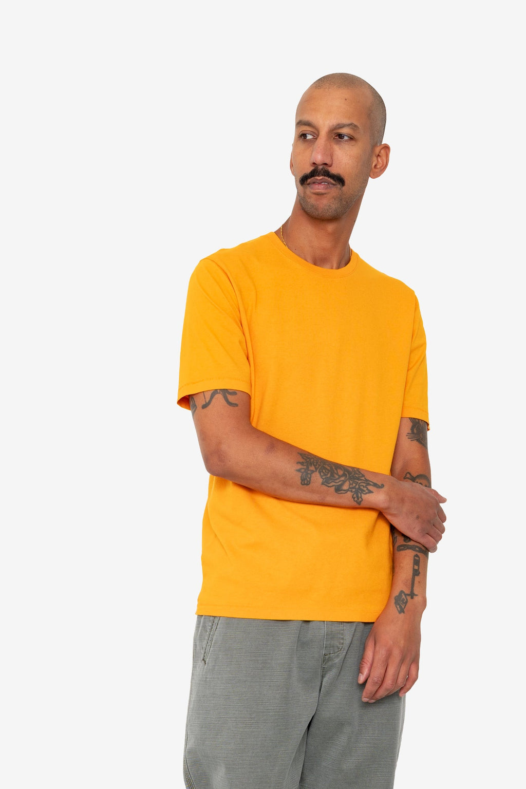 Contrast Sleeve T-Shirt - Pumpkin