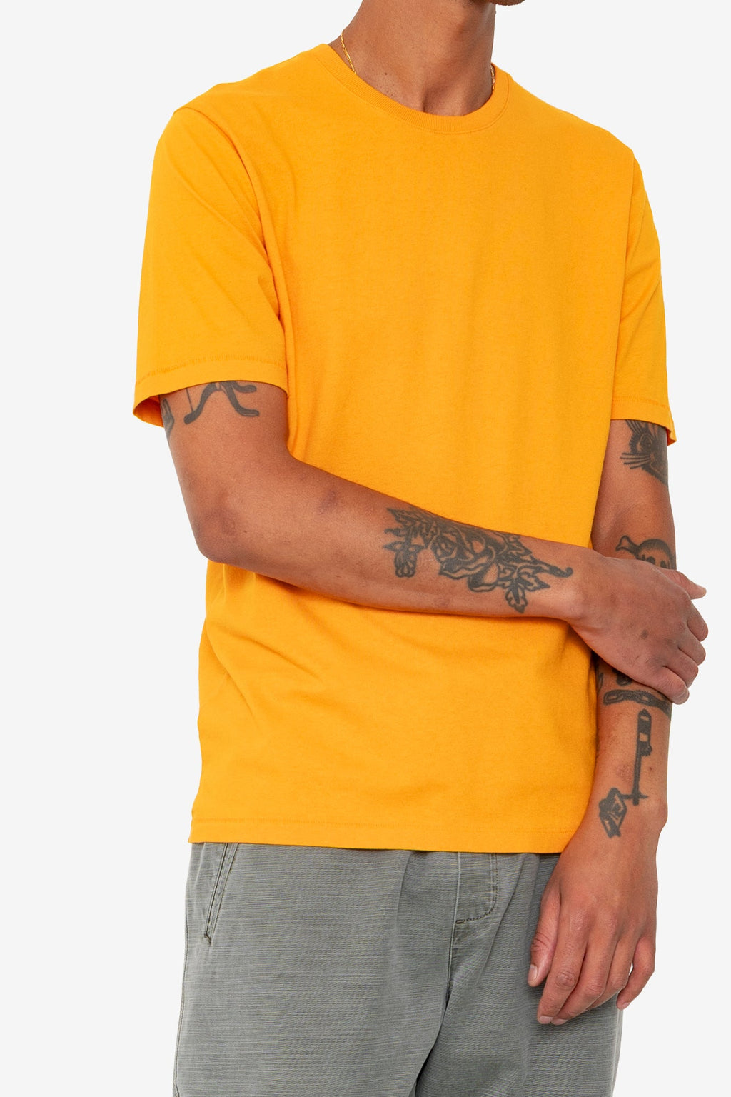 Contrast Sleeve T-Shirt - Pumpkin
