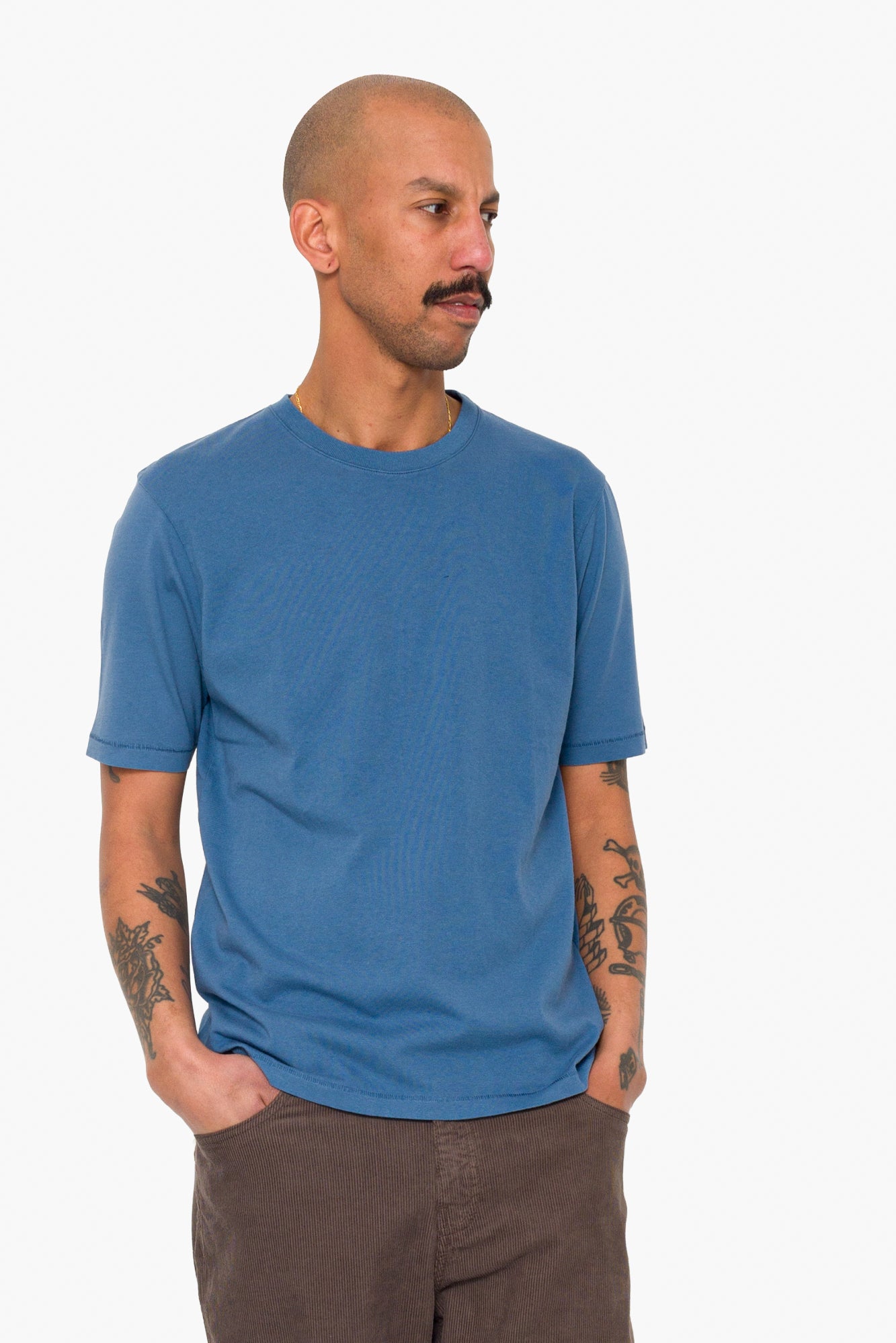 Contrast Sleeve T-Shirt - Soft Blue