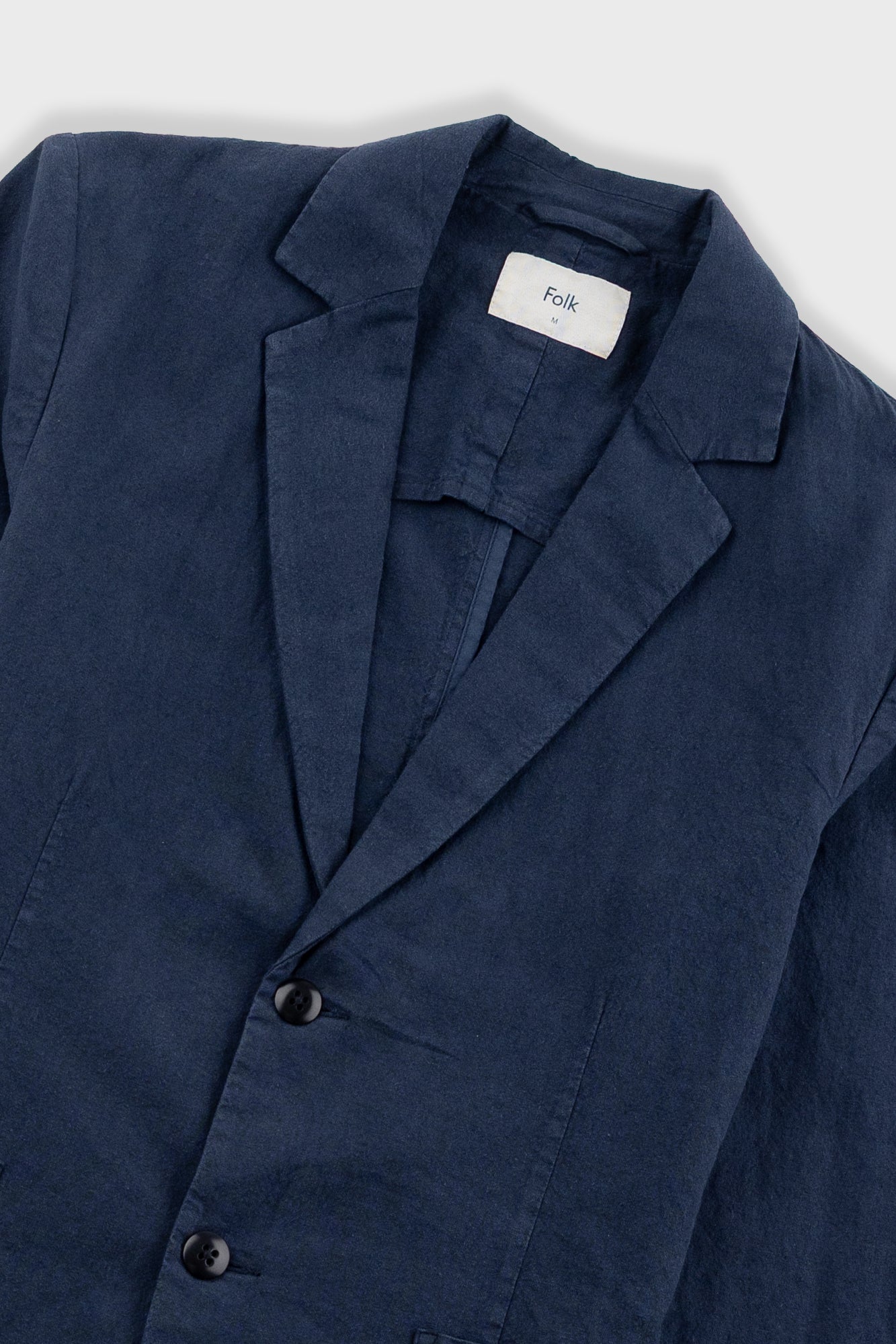 Cotton Linen Blazer - Dark Navy