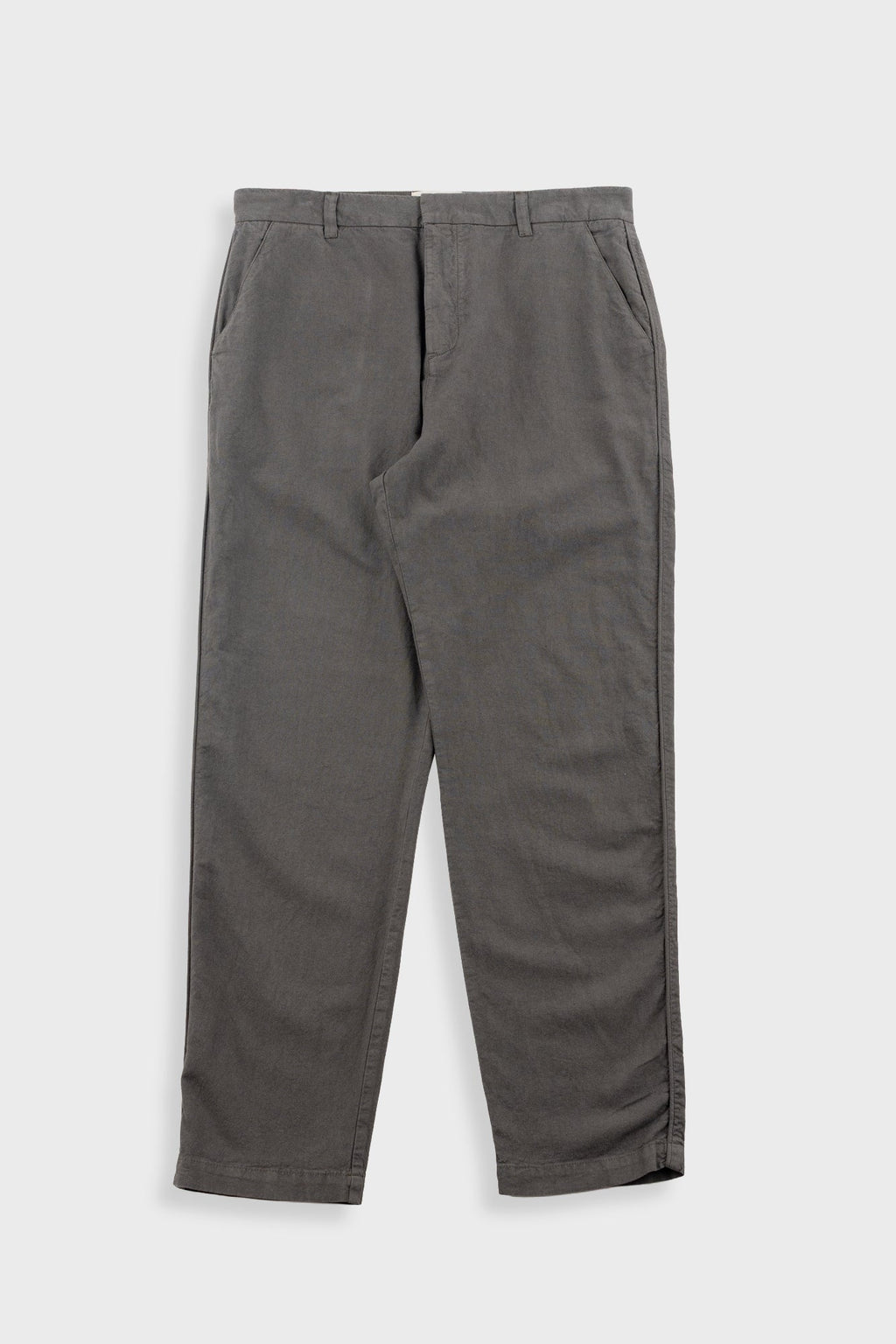 Fixed Waistband Cotton Linen Trouser - Dark Sage