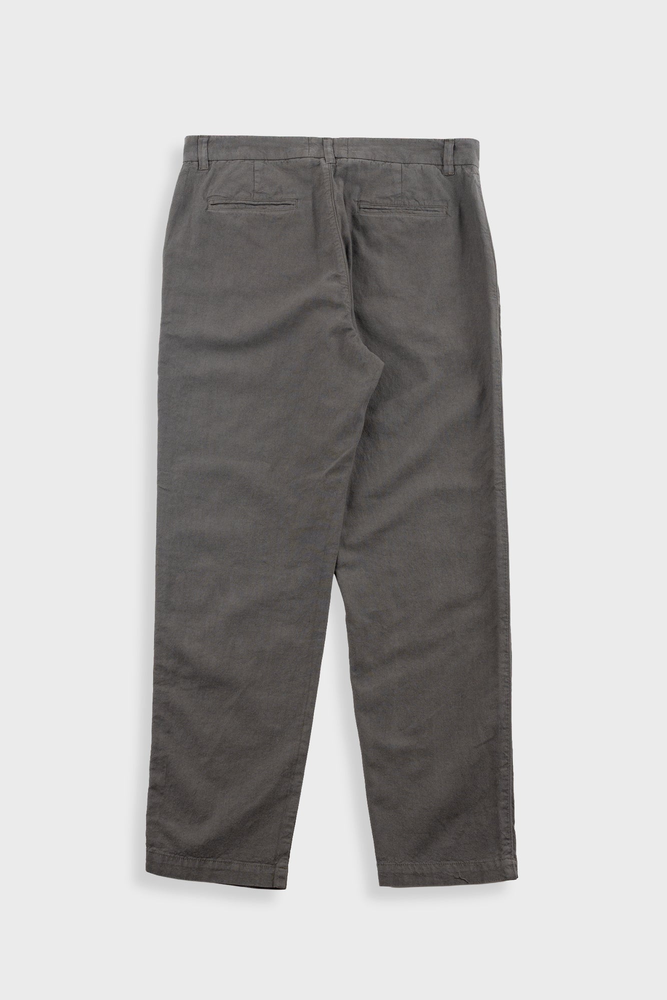 Fixed Waistband Cotton Linen Trouser - Dark Sage