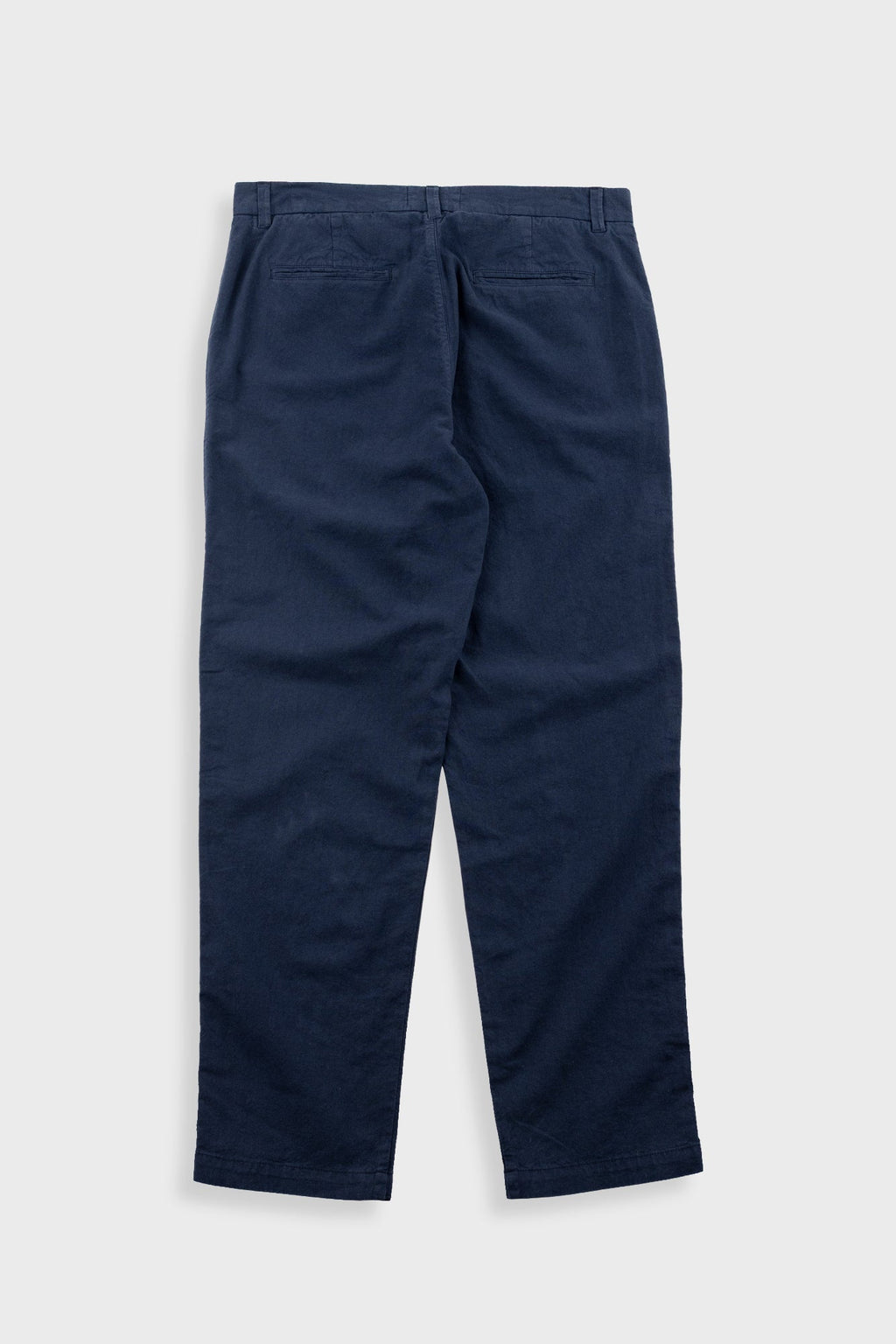 Fixed Waistband Cotton Linen Trouser - Dark Navy