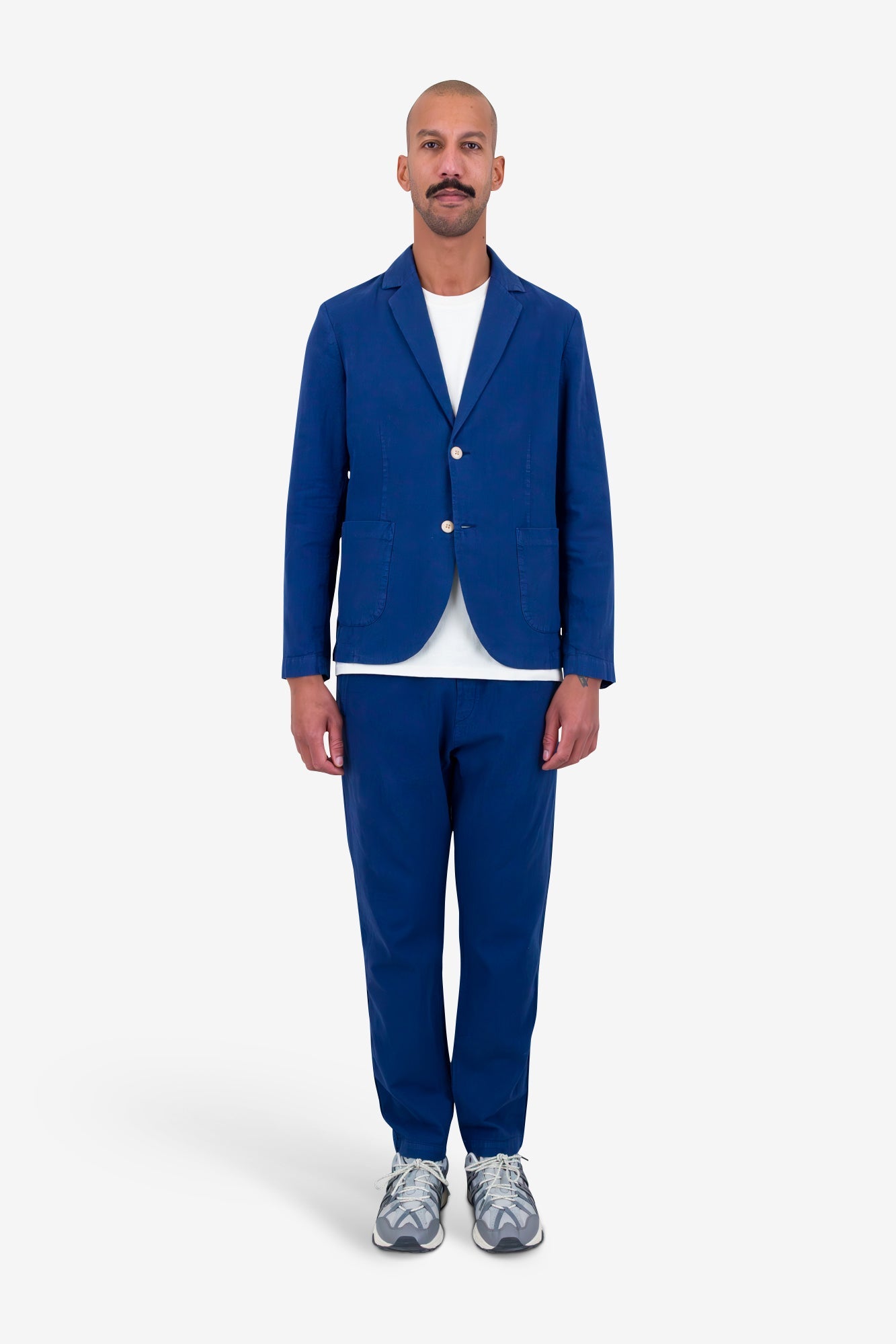 Cotton Linen Blazer - Deep Blue