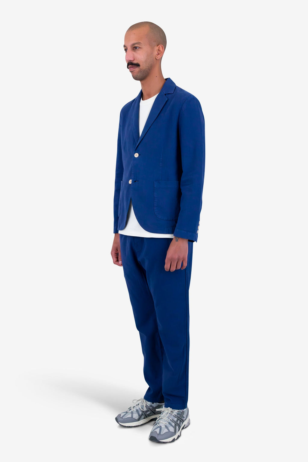 Cotton Linen Blazer - Deep Blue