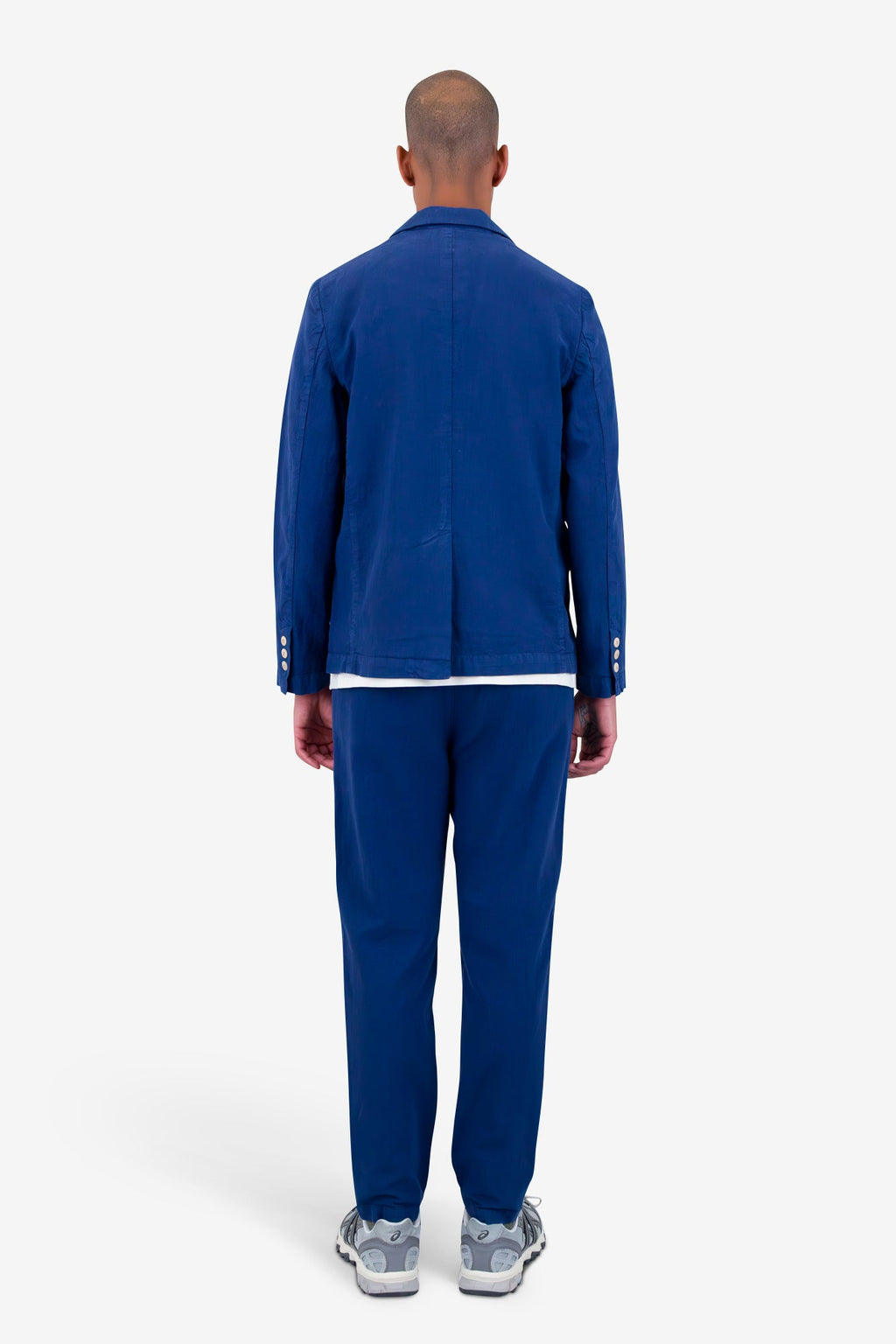 Cotton Linen Blazer - Deep Blue