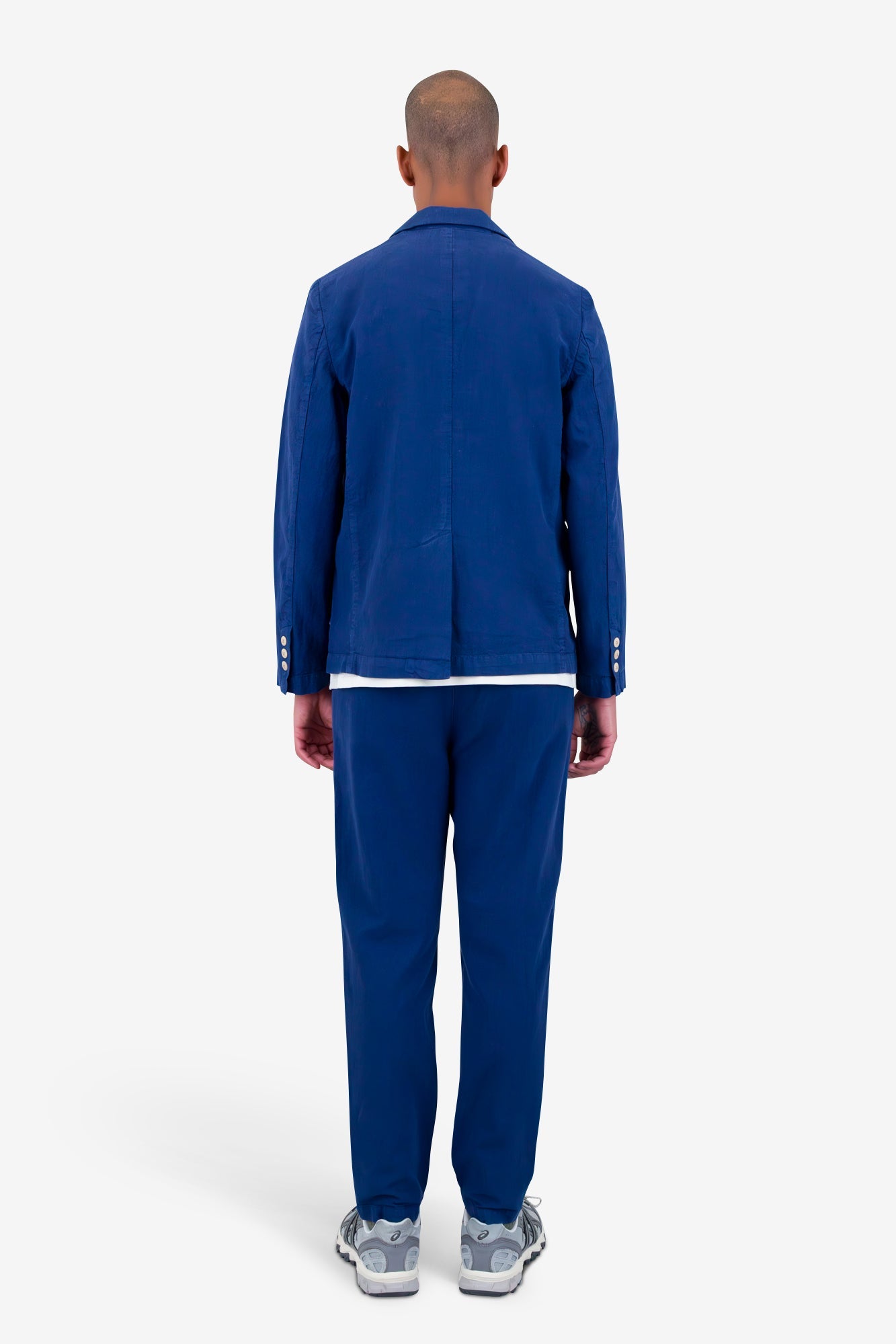 Cotton Linen Blazer - Deep Blue