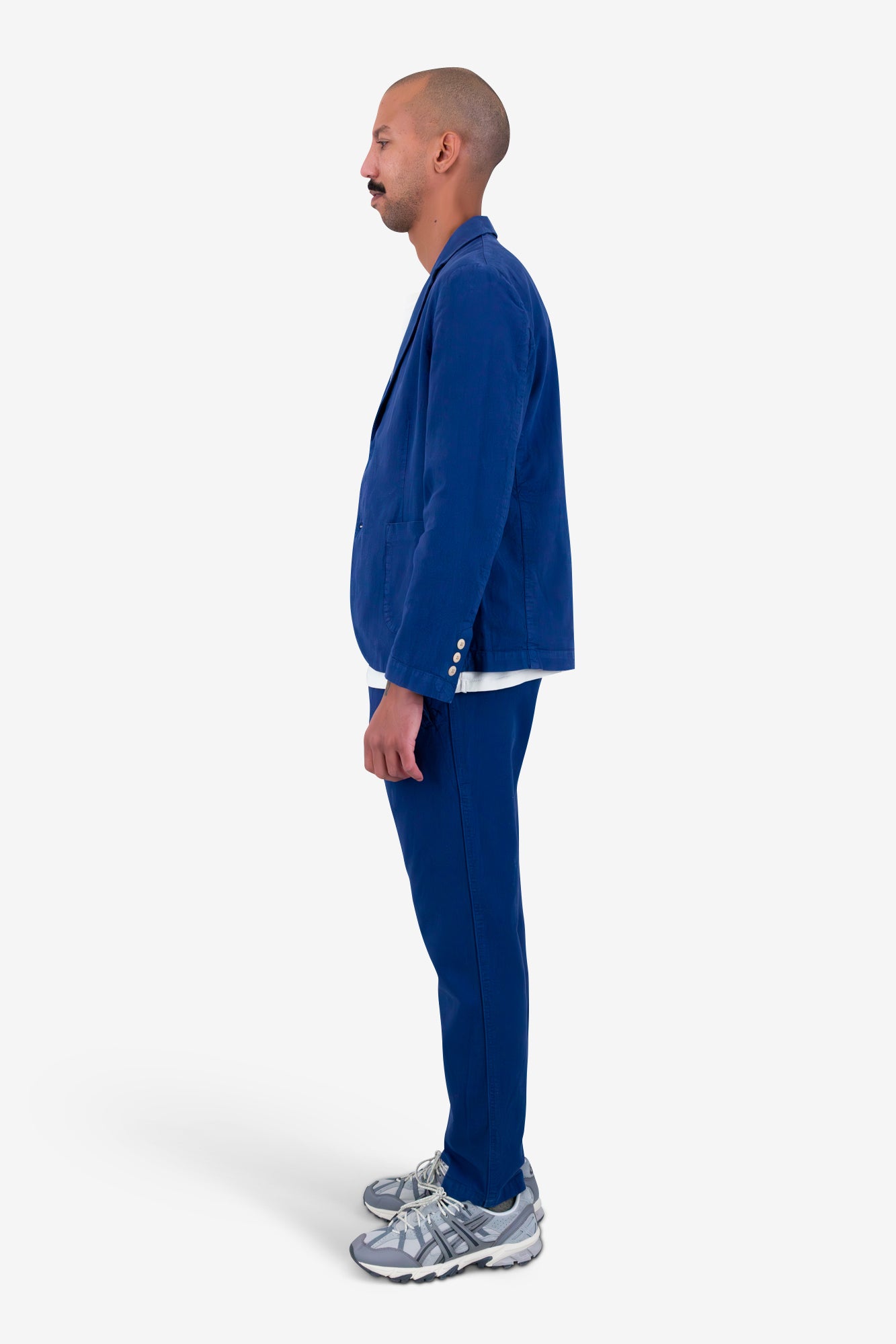 Cotton Linen Blazer - Deep Blue