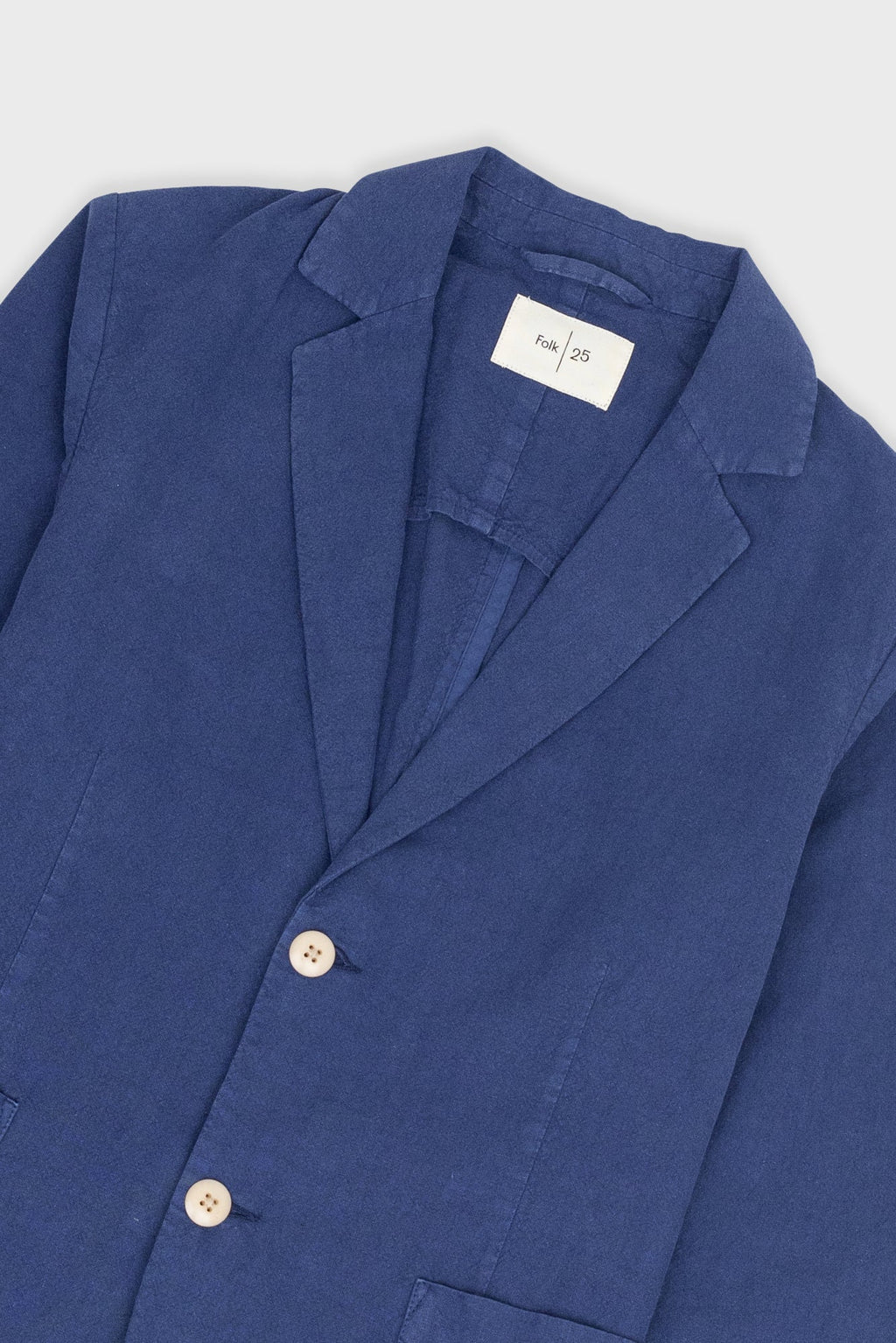 Cotton Linen Blazer - Deep Blue