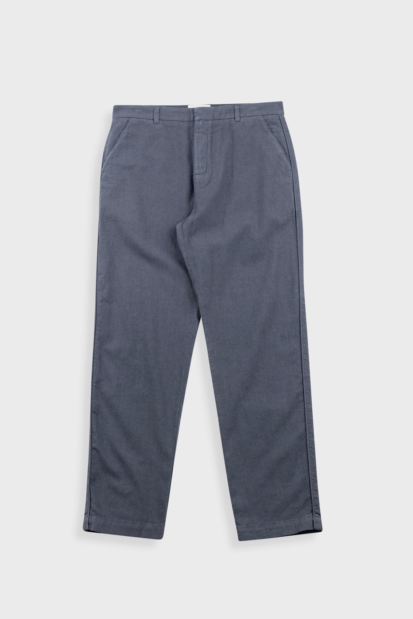 Fixed Waistband Cotton Linen Trouser - Charcoal