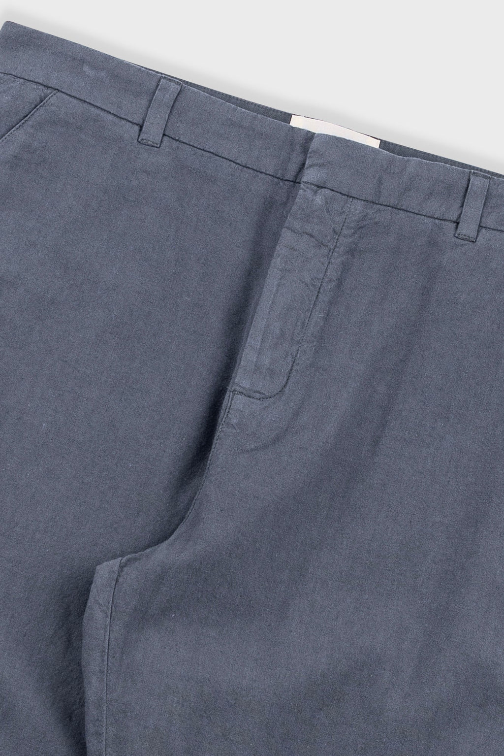 Fixed Waistband Cotton Linen Trouser - Charcoal