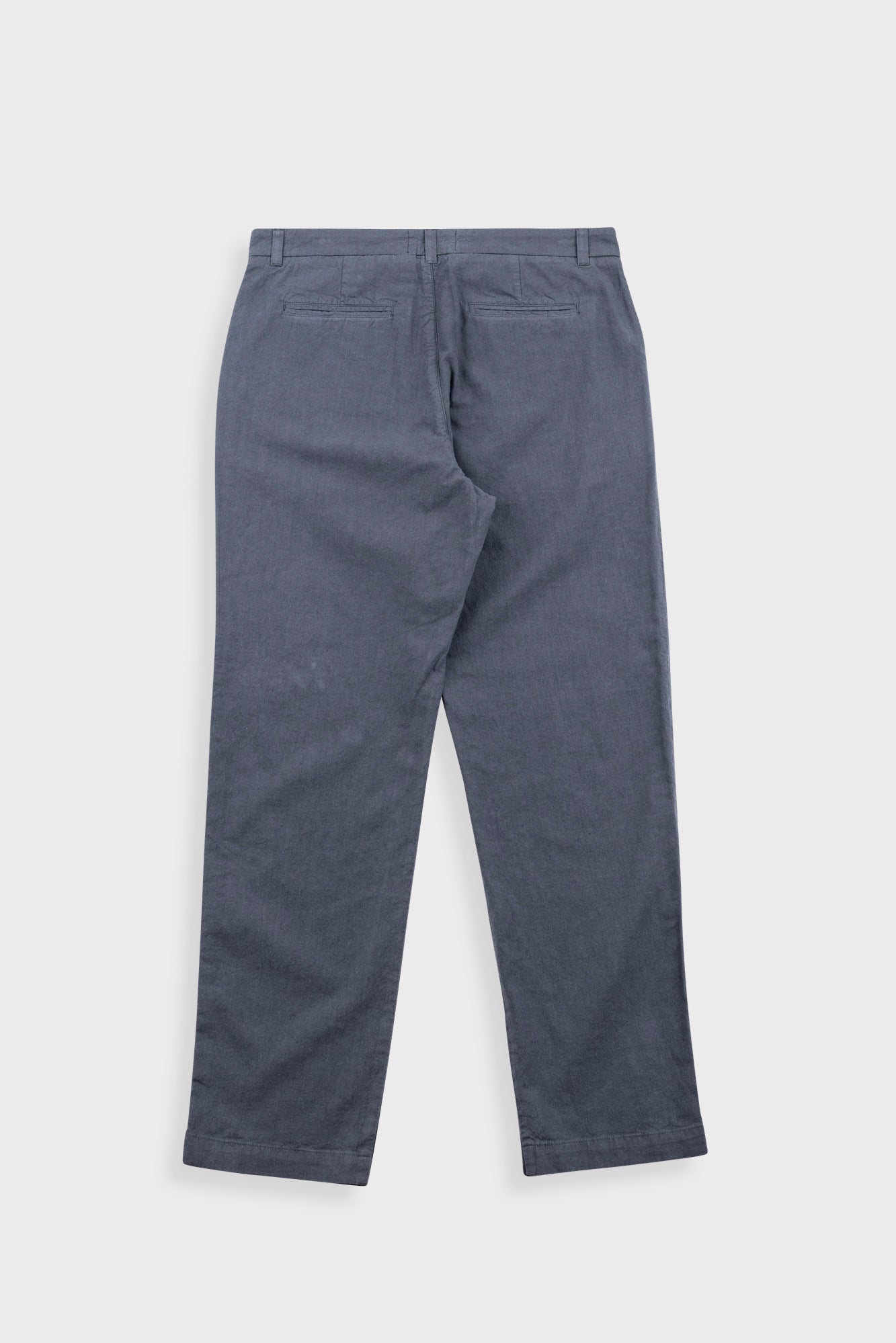 Fixed Waistband Cotton Linen Trouser - Charcoal