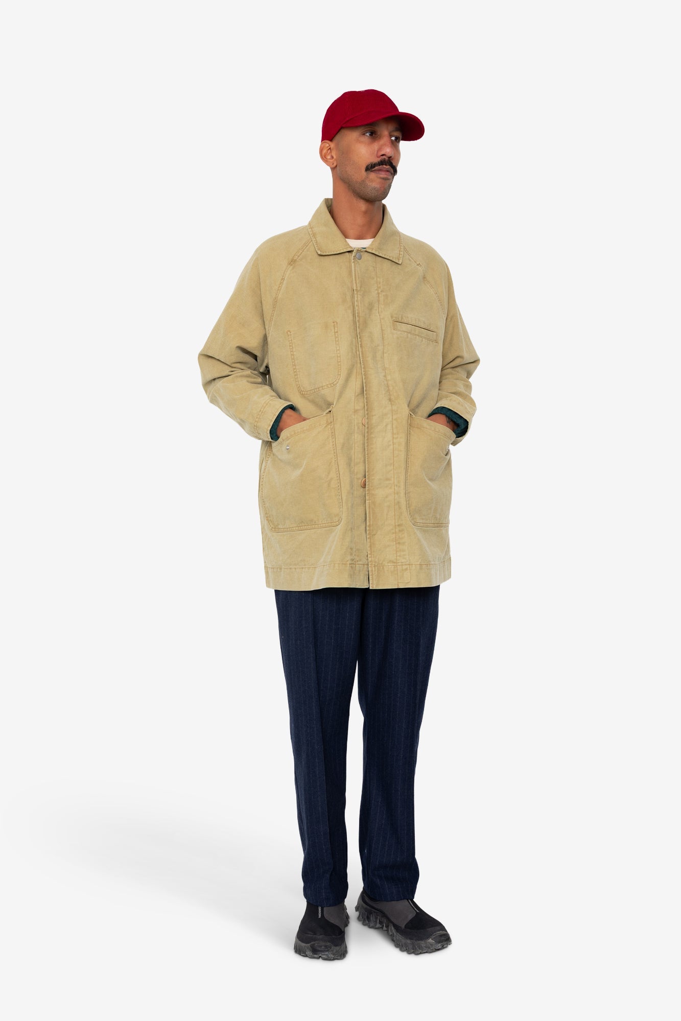 Detachable Liner Car Coat - Fossil Slub