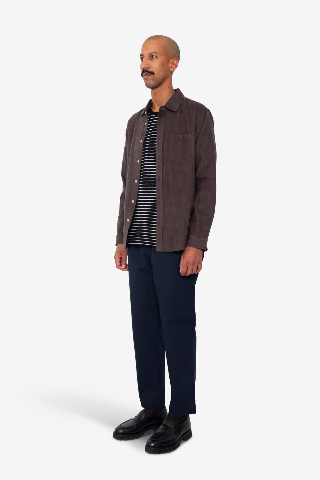 Direction Babycord Shirt - Black Grape