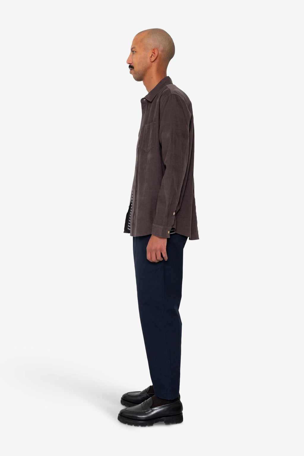 Direction Babycord Shirt - Black Grape