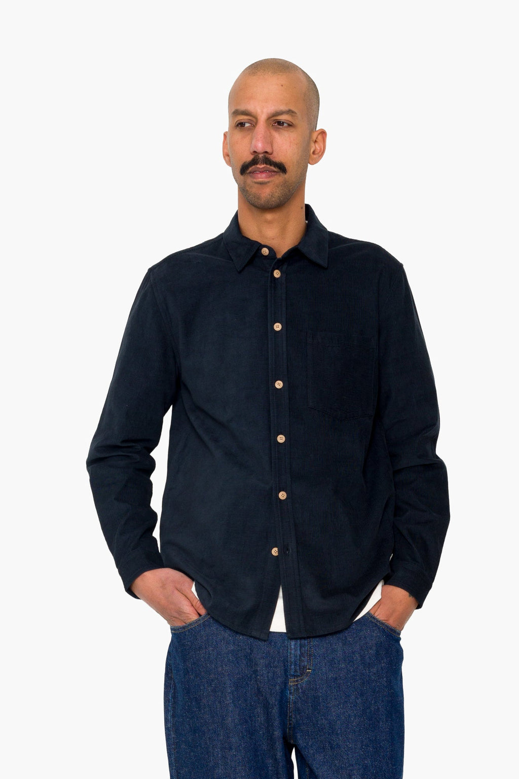 Direction Babycord Shirt - Dark Navy