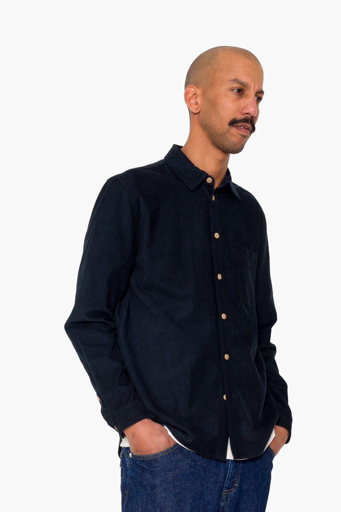 Direction Babycord Shirt - Dark Navy