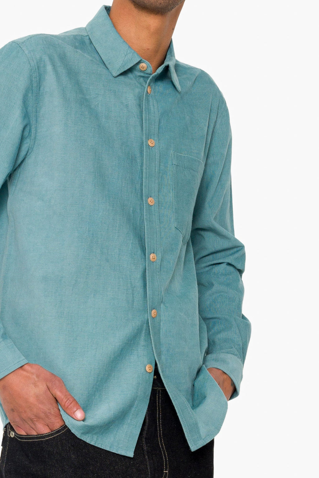 Direction Babycord Shirt - Dusty Green