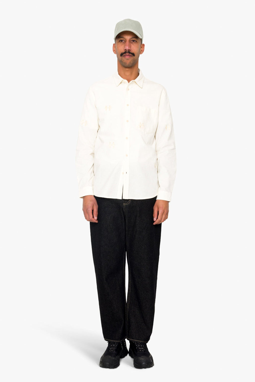 Direction Babycord Shirt - Ecru Embroidery