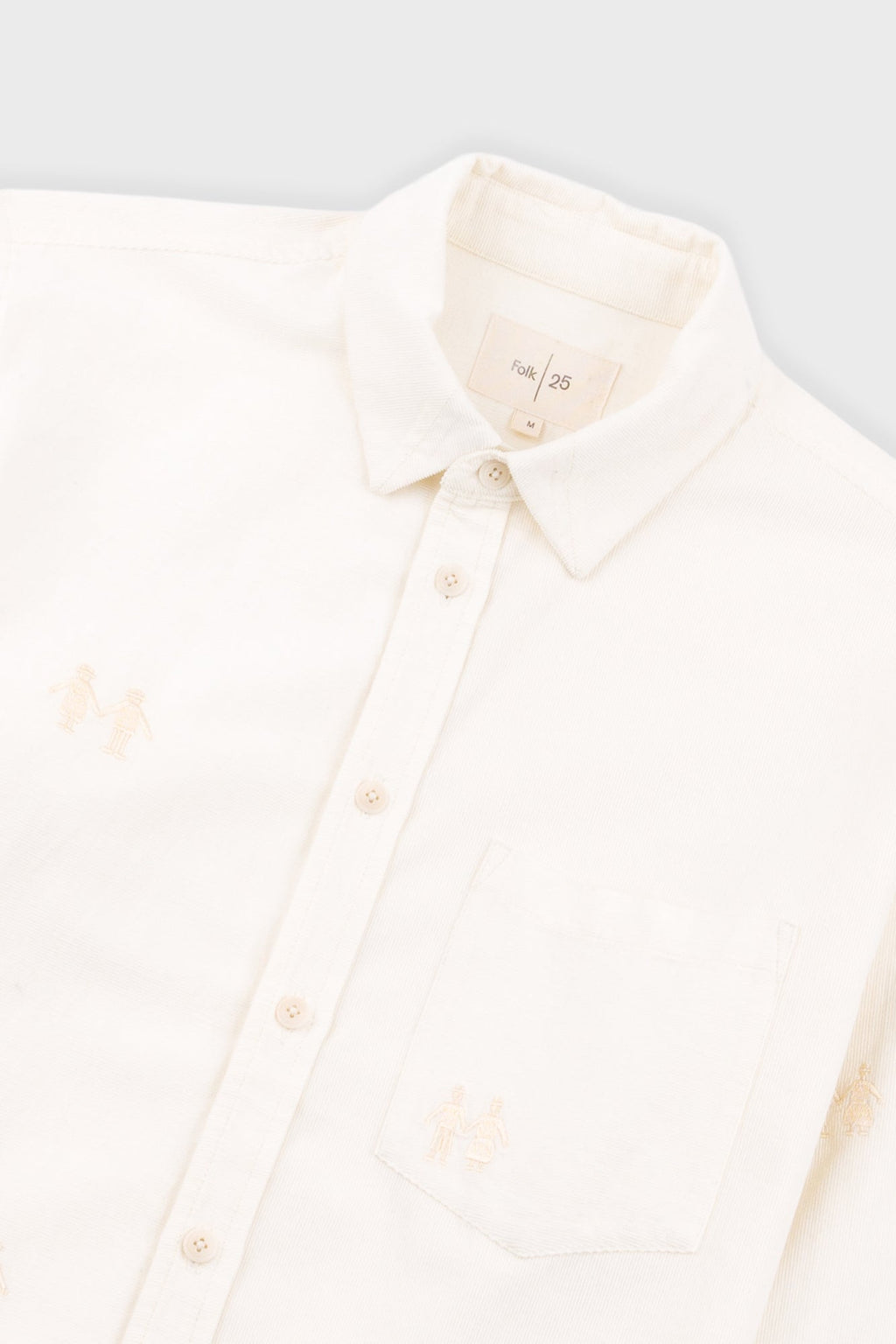 Direction Babycord Shirt - Ecru Embroidery
