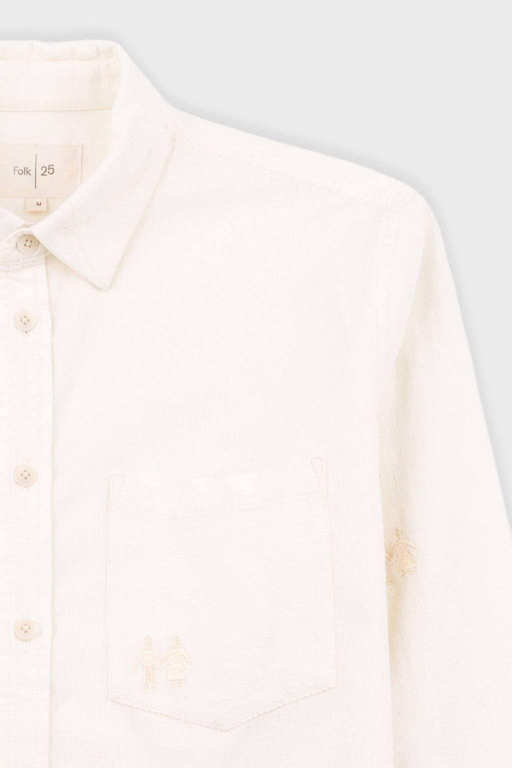 Direction Babycord Shirt - Ecru Embroidery