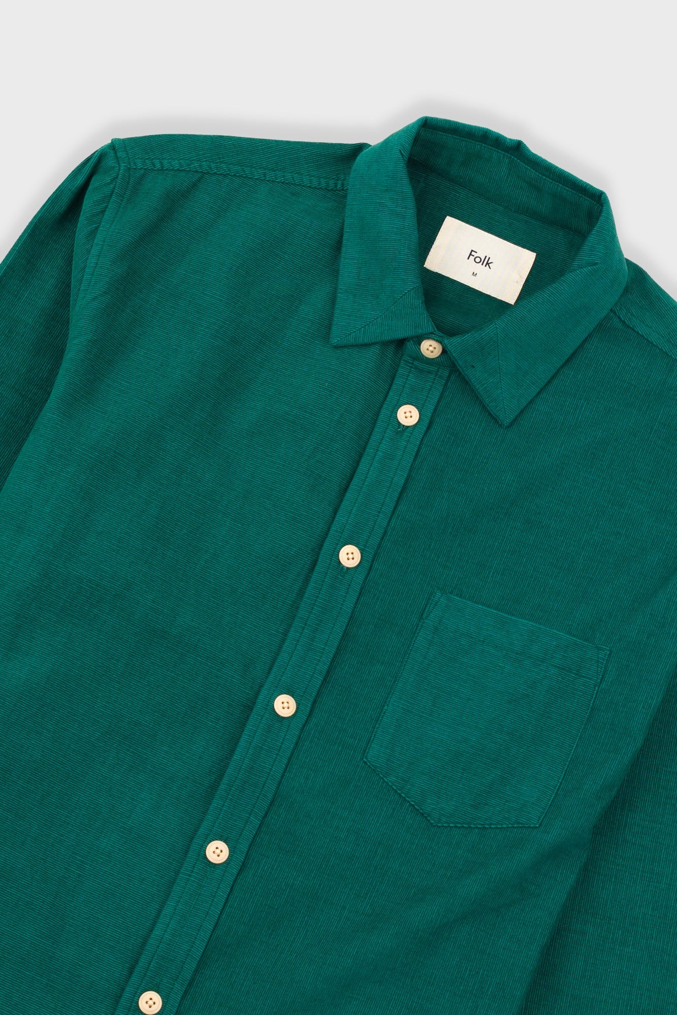 Direction Babycord Shirt - Phthalo Green